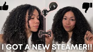 Curlsmas Day 4: I GOT A NEW HAIR STEAMER! | Was It Worth The $$ | Demo + First Thoughts! 👀