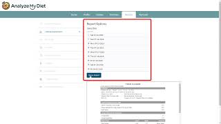 AnalyzeMyDiet - Reports