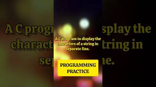 C program to display characters of a string in separate line #itzrafiq #cprogramming #shorts #seba