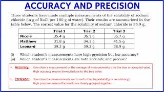 ACCURACY AND PRECISION CHE 111 LESSON 1