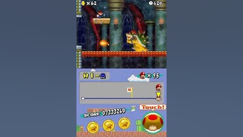 NSMB: defeating W1 Bowser underwater (level edit)