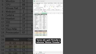 Como Mostrar Fórmulas no Excel | #shorts