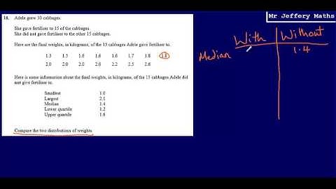 16. Comparing distributions (GCSE Maths - Edexcel Practice Tests Set 3 - 3H)