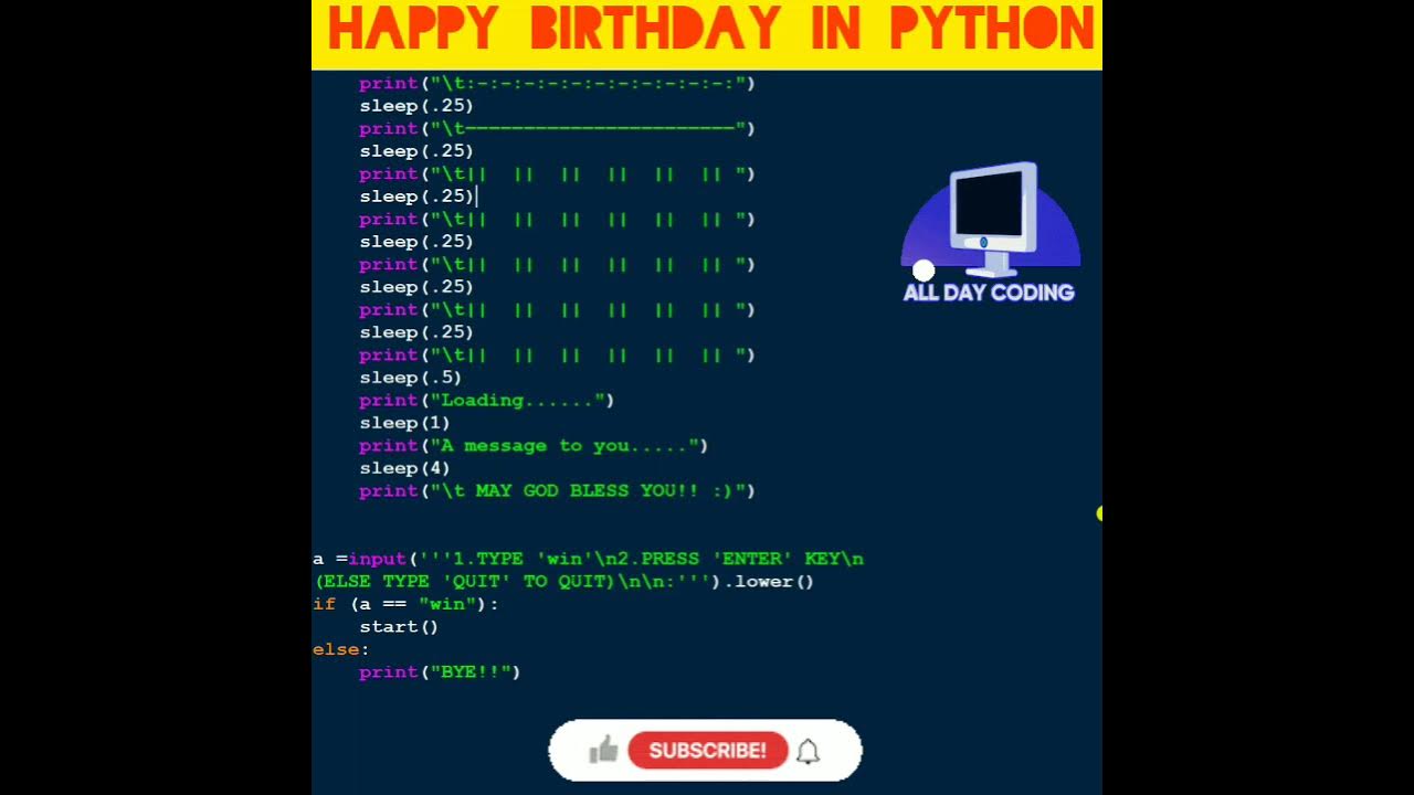 #python 28 Happy Birthday Program In Python | Computer Programming | # ...