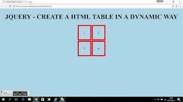 JQUERY -CREATE A HTML TABLE DYNAMICALLY