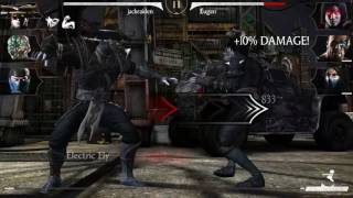 MKX mobile Dark Raiden UNLIMITED COMBO Glitch and on the ground hit glitch!