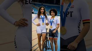 Egyptian cycling medalist poses at the velodrome #athlete #olympics #beauty #motivation