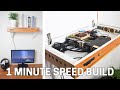 Shelf pc speed build in 1 minute or so  diy pc case