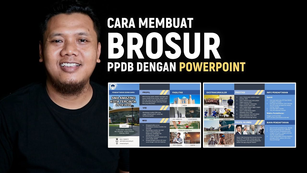 Cara Membuat Brosur Ppdb Dengan Mudah Menggunakan Powerpoint Youtube