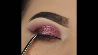 EASY PINK GLITTER EYE MAKEUP #shorts