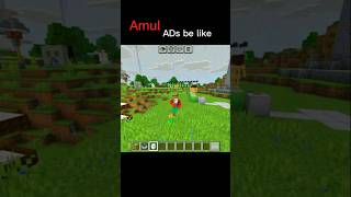 Amul Be Like 😂 Minecraft Funny Ads Parody #shorts