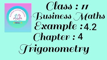11th Std TN Business Maths Chapter : 4 Example : 4.2