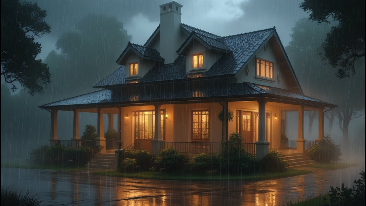 Soothing Dark Thunder Rain Night Ambience | Anxiety Relief, Deep Sleep & Natural Sounds