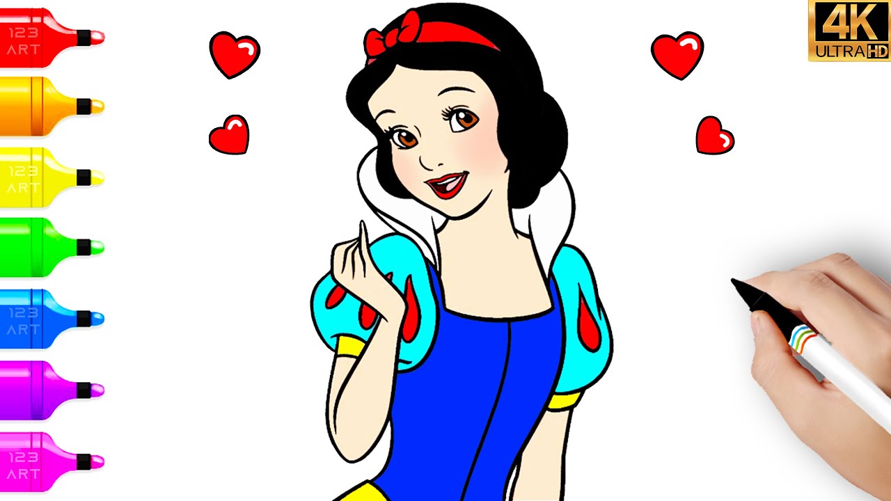 Comment dessiner Blanche-Neige | Dessin mignon de Blanche-Neige