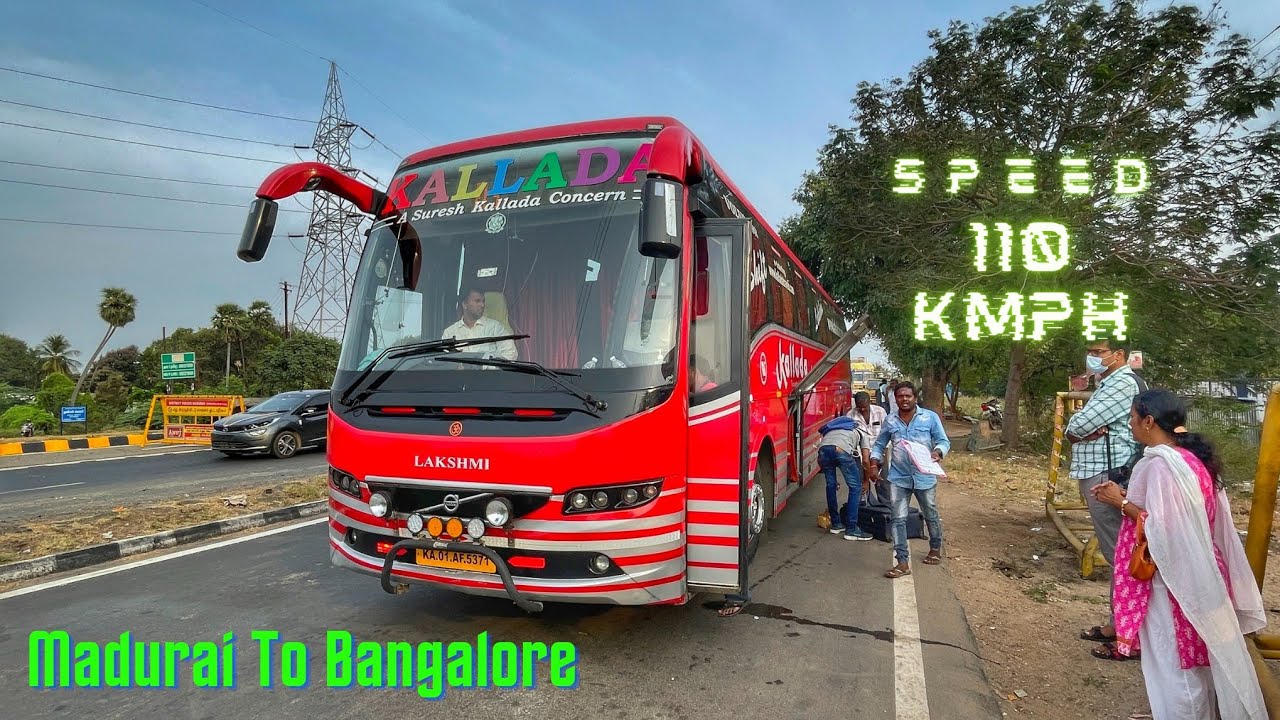travel time by bus from madurai to bangalore