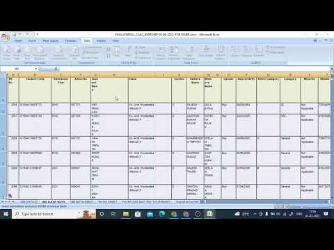 ENROLMENT CALCULATION EXCEL FILE USING UBI DATA, HOW TO WORK ON IT KVS , KVSROJBP, ALL KVs