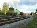 LDZ 2TE10M-3422 leaving Livani (Latvia) on a coal train