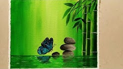 Step by Step Acrylic Painting on Canvas for Beginners/ Nature Scenery Painting/ Go Green Painting