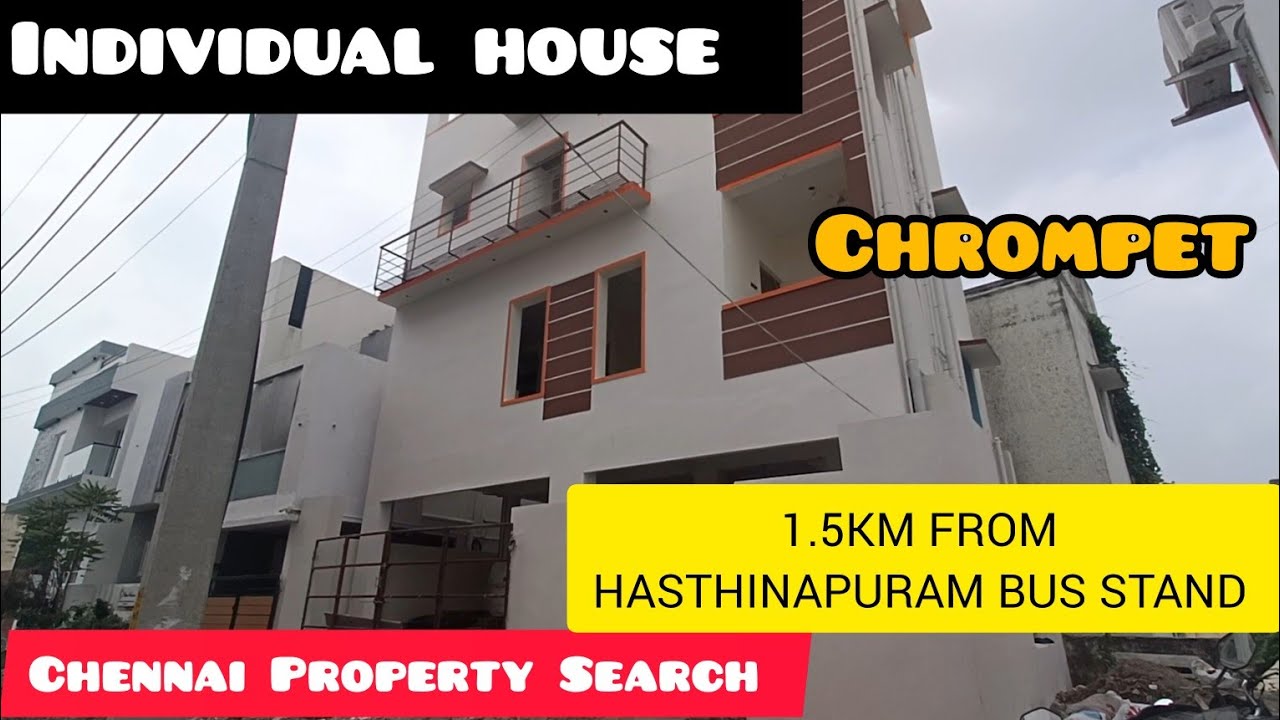 Individual House For Sale In Chrompet 1.5 KM From Hasthinapuram Bus stand 