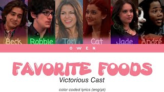 Video thumbnail of "Victorious Cast (Diddly Bops) 'FAVORITE FOODS' COLOR CODED LYRICS (eng/pt)"