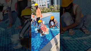 Applying Mosaic tiles in swimming pool 😔😔😲#shorts #civil #construction #engineering #youtubeshorts Applying Mosaic tiles in swimming pool 😔😔😲#shorts #civil #construction #engineering #youtubeshorts