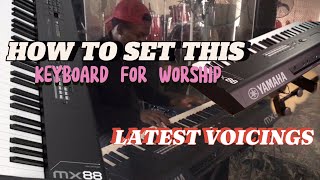 How to set the Yamaha Mx 88 synthesizer keyboard for worship in 2024