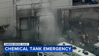 Authorities urgently try to stop California chemical tank explosion; 50,000 under evacuation orders