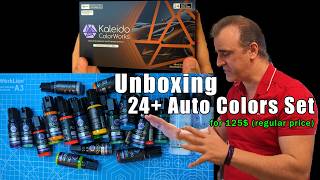 Unboxing Kaleido Colorworks Auto Colors Set, 24 Airbrush Ready Paints