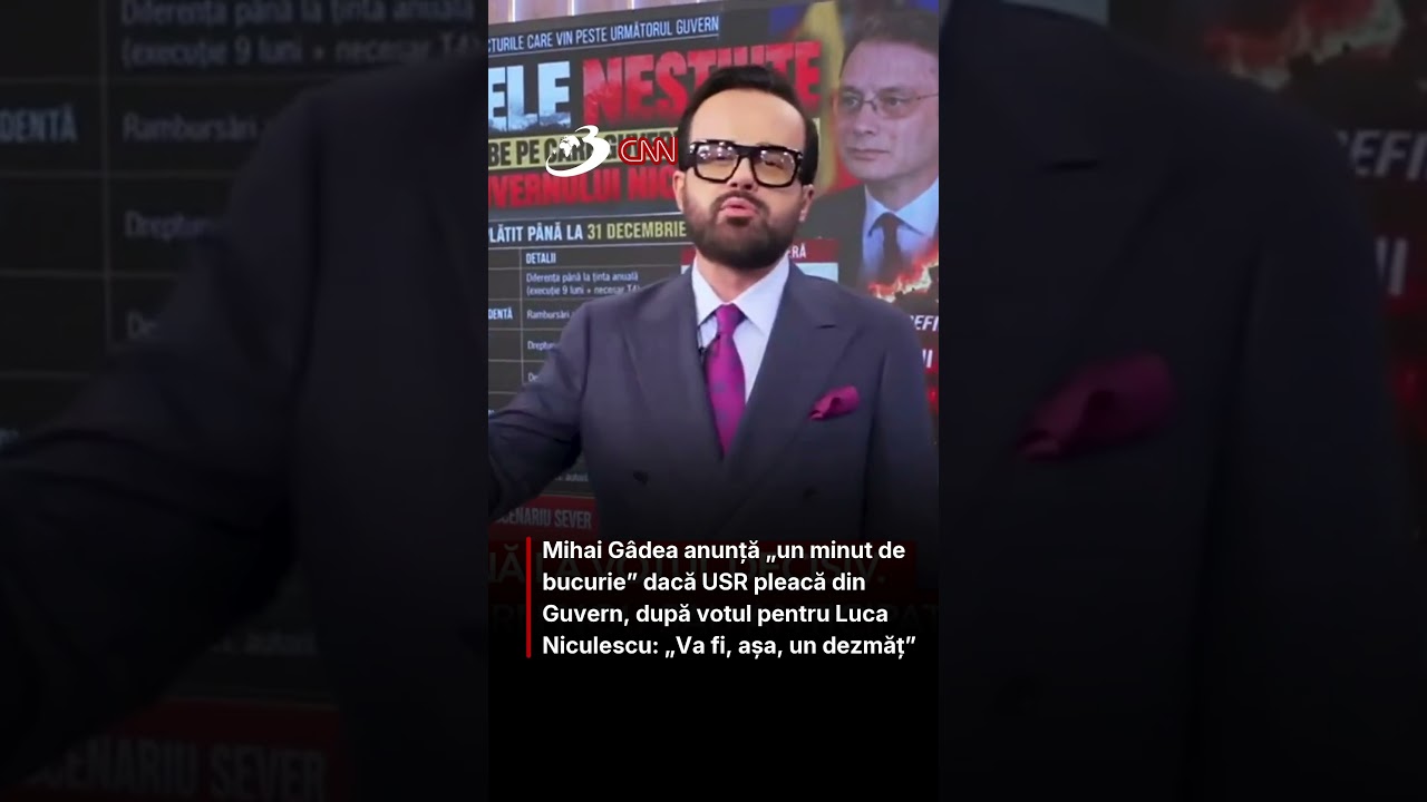 Mihai Gâdea anunță „un minut de bucurie” dacă USR pleacă din Guvern, după votul pentru Niculescu