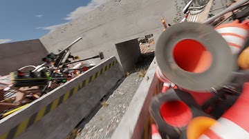 Flight into a huge waste dump, blender animation, blender simulation, Geo-scatter, Grassblade addon