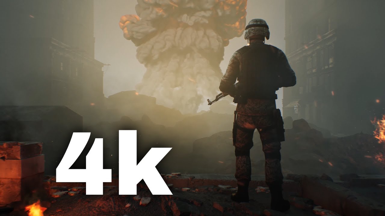 soldier watching blast free 4k footage  (No Copyright) 