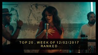 My 18th ranking of current Top 20 hits on Billboard Hot 100 (week of 12/02/2017)