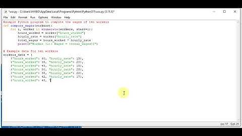 python program to calculate the wages of ten workers