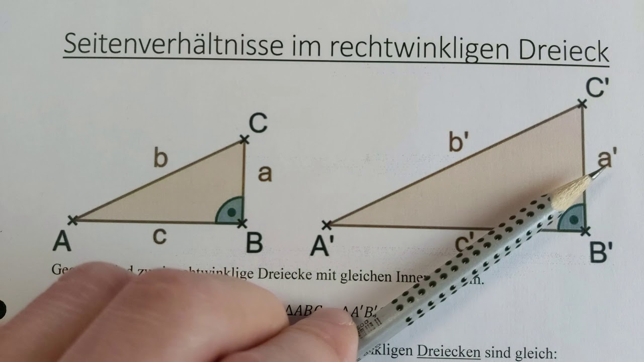 New Seitenverhältnisse in rechtwinkligen Dreiecken