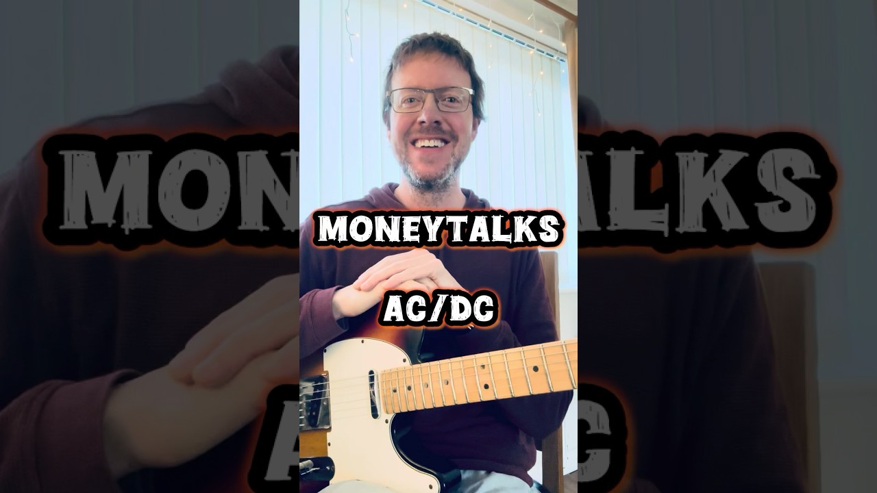 20-second guitar challenge! 🎸 Learn how to play the lick from ‘Moneytalks’ by AC/DC