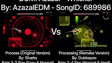 Geometry Dash = Process Vs Processing (Comparison) (Original Vs Remake) (Sharks Vs Dubbayoo)
