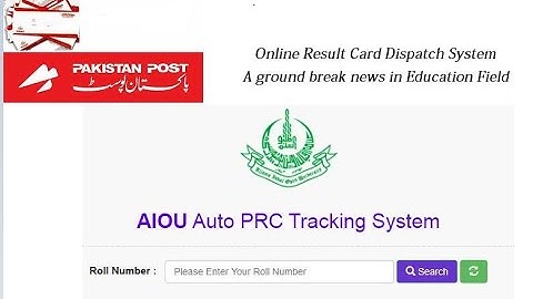 Provisional Result Card Dispatch System AIOU Online Tracking of UMS/RGL/TCS with EMTTS