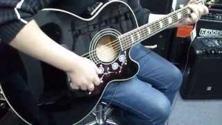 EPIPHONE EEJ2VNGH1 | Guitarra electroacústica J-200 EC Studio Vintage  Natural | XproStore | Chile