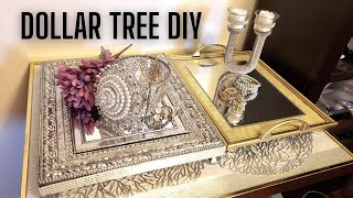 Transform Old Picture Frames into Glam Mirrored Vanity Trays | Home Decor Ideas | Dollar Tree DIY