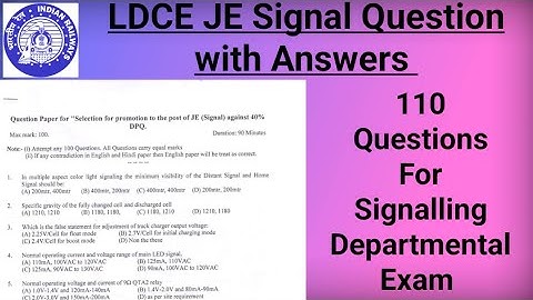 LDCE JE Signal 110 Questions with Answers || Departmental Exam Questions || S&T || PYQ