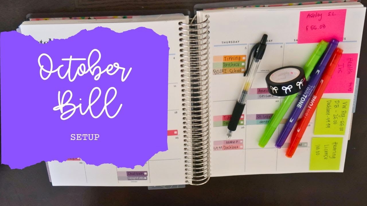 October Budget Planner Setup | Beginner Budgeting | Erin Condren Life ...