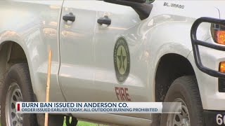 Anderson County declares burn ban