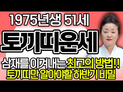 2025년 하반기 1975년생 51세 토끼띠운세 삼재를 이겨내는 엄청난 대운이 들어와 인생역전의 기회가 찾아옵니다 금전 재물 문서운까지 초대박나는 75년생 51세 토끼띠 운세
