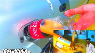 Experiment Clips: Coca Cola Vs Mentos  In Car Fuel Tank || Experiment Video