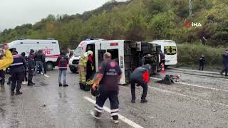 Bartında Işçi Servisi Devrildi: 1 Ölü, 19 Yaralı