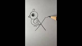 Kolay Kuş Çizimi2 Easy Bird Drawing