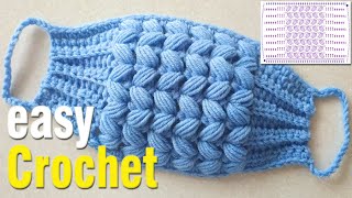 Easy Crochet: How to Crochet a Face Mask. The Zig Zag Puff Stitch Face Mask pattern & tutorial.