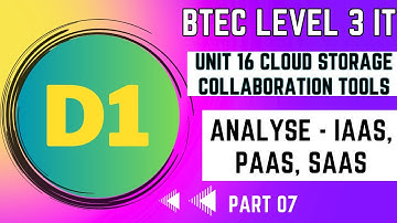 BTEC Level 3 IT - Unit 16 - Cloud - Part 07 - "D1" - ANALYSE "IAAS", "PAAS", "SAAS"
