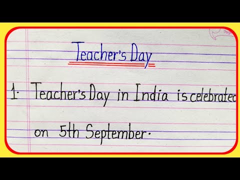 teachers day essay in english 10 lines for class 3