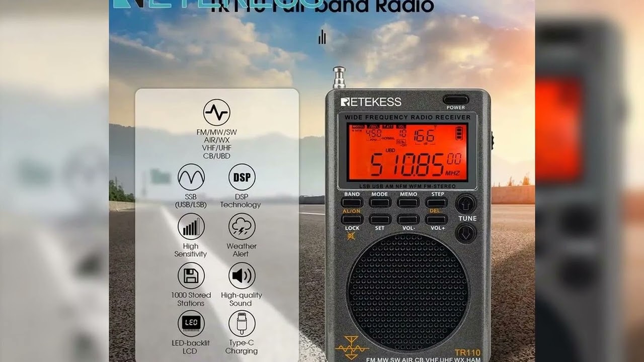 A must-have product! RETEKESS TR110 Fullband Radio SSB Shortwave Radios AM FM All Waves CB AIR Ban